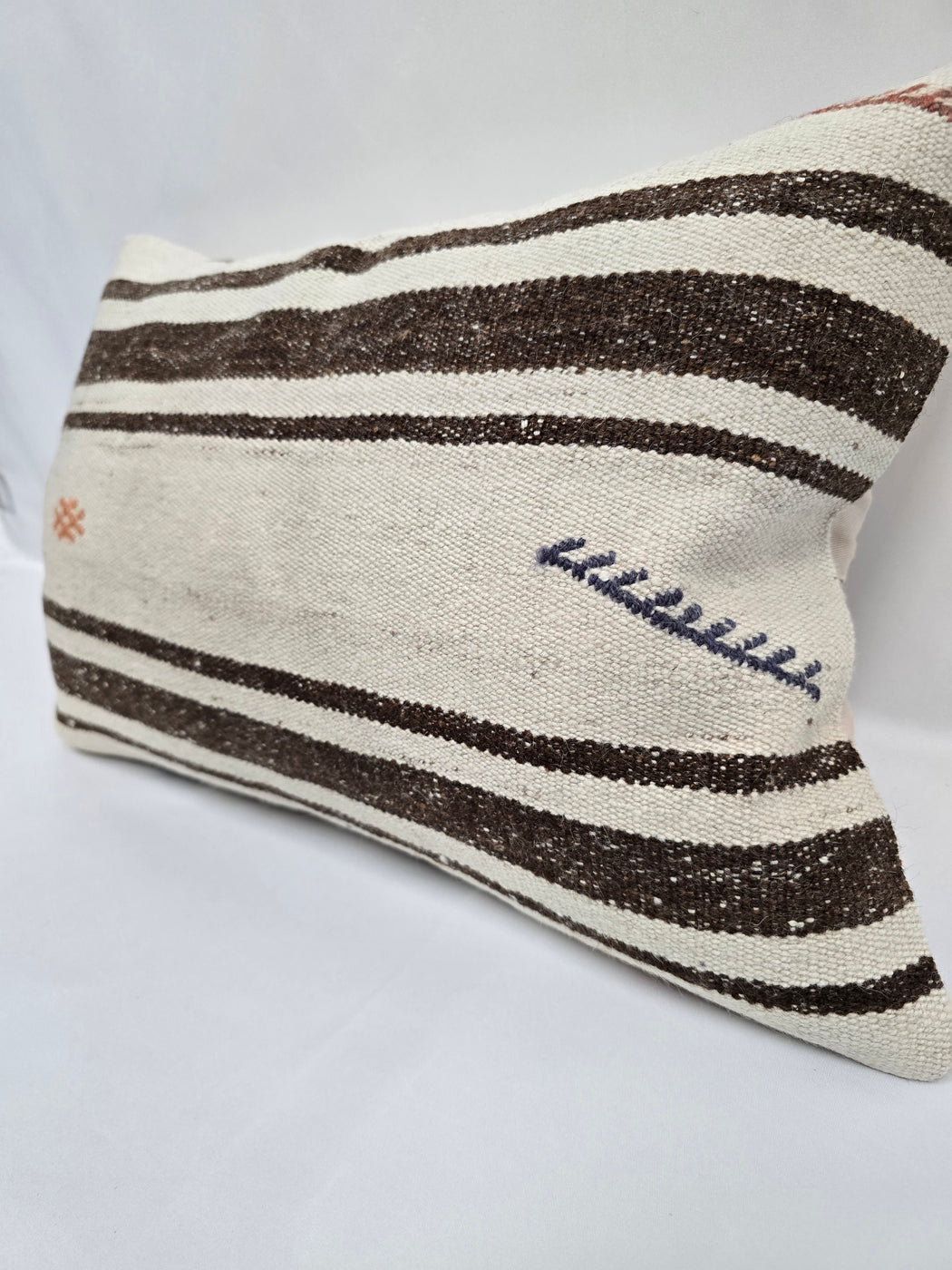 Turkish Hemp Pillow Cushion Natural Cream Brown Blue Pillow Cushion Cover 16" x 24" #9109
