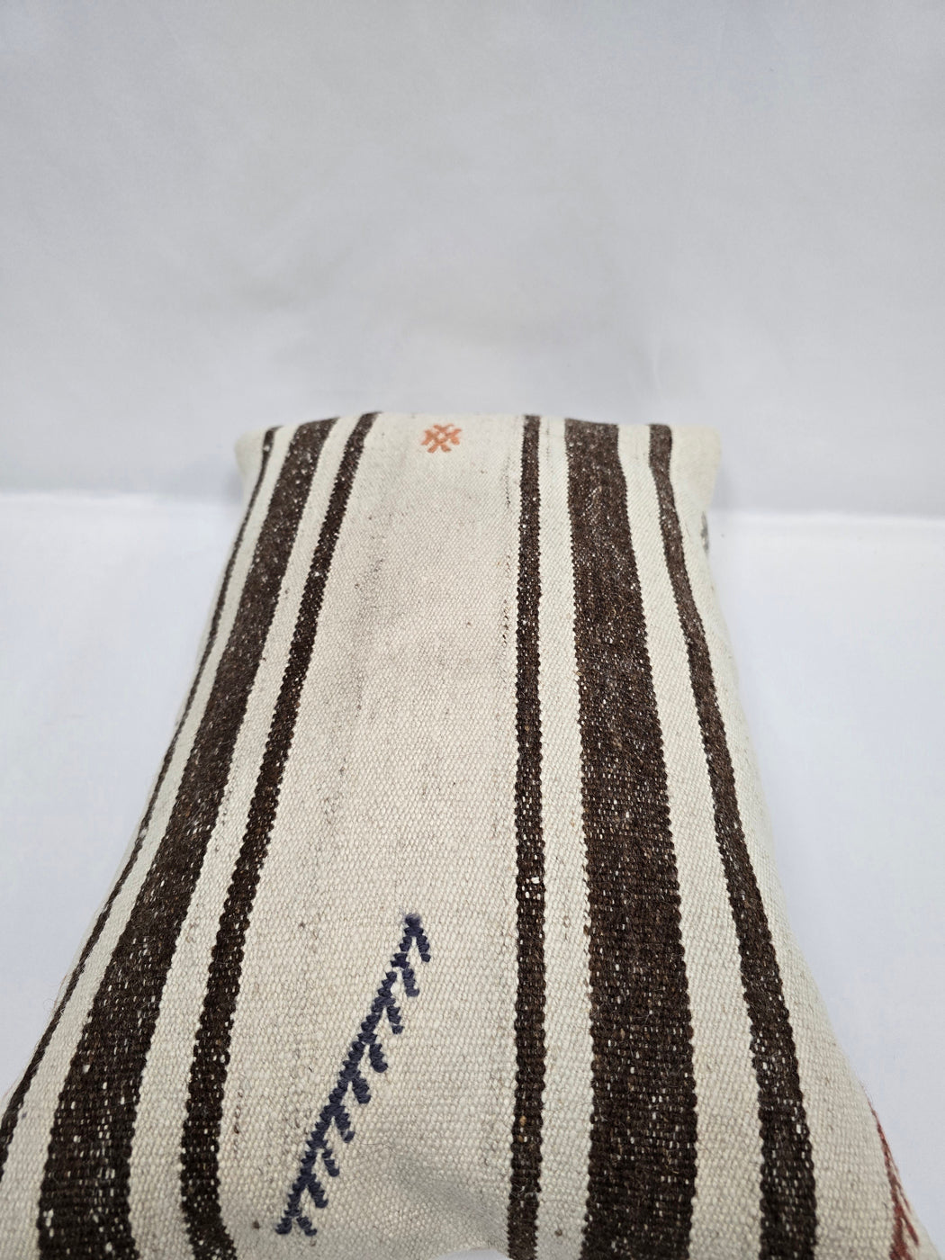 Turkish Hemp Pillow Cushion Natural Cream Brown Blue Pillow Cushion Cover 16" x 24" #9109