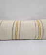 Turkish Lumbar Rug Pillow Cream Yellow Cushion Cover Hemp Pillow 14" x 40" #9504