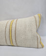 Turkish Lumbar Rug Pillow Cream Yellow Cushion Cover Hemp Pillow 14" x 40" #9504
