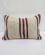Turkish Hemp Pillow Cushion Natural Cream Black Pillow Cushion Cover 16" x 24" #9104
