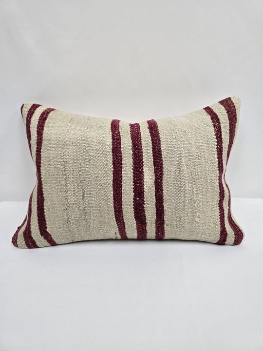 Turkish Hemp Pillow Cushion Natural Cream Black Pillow Cushion Cover 16" x 24" #9104