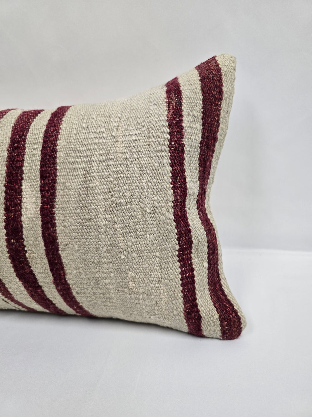 Turkish Hemp Pillow Cushion Natural Cream Black Pillow Cushion Cover 16" x 24" #9104