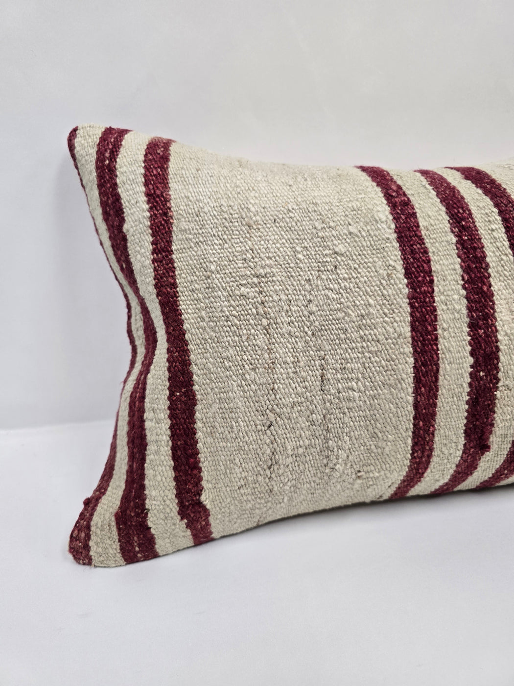 Turkish Hemp Pillow Cushion Natural Cream Black Pillow Cushion Cover 16" x 24" #9104