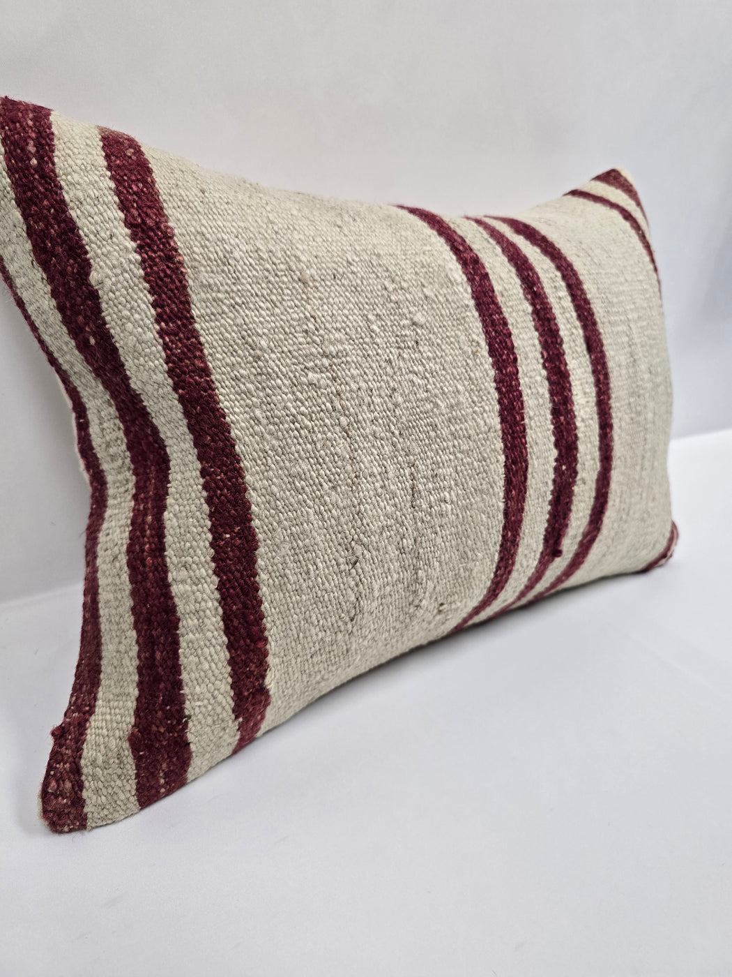 Turkish Hemp Pillow Cushion Natural Cream Black Pillow Cushion Cover 16" x 24" #9104