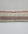 Turkish Lumbar Rug Pillow Cream Black Cushion Cover Hemp Pillow 14" x 40" #9502