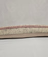 Turkish Lumbar Rug Pillow Cream Black Cushion Cover Hemp Pillow 14" x 40" #9502
