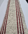 Turkish Lumbar Rug Pillow Cream Black Cushion Cover Hemp Pillow 14" x 40" #9502