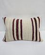 Turkish Hemp Pillow Cushion Natural Cream Black Pillow Cushion Cover 16" x 24" #9103