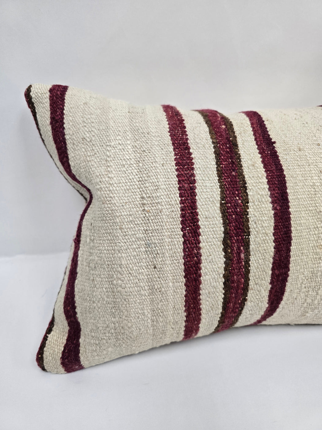Turkish Hemp Pillow Cushion Natural Cream Black Pillow Cushion Cover 16" x 24" #9103