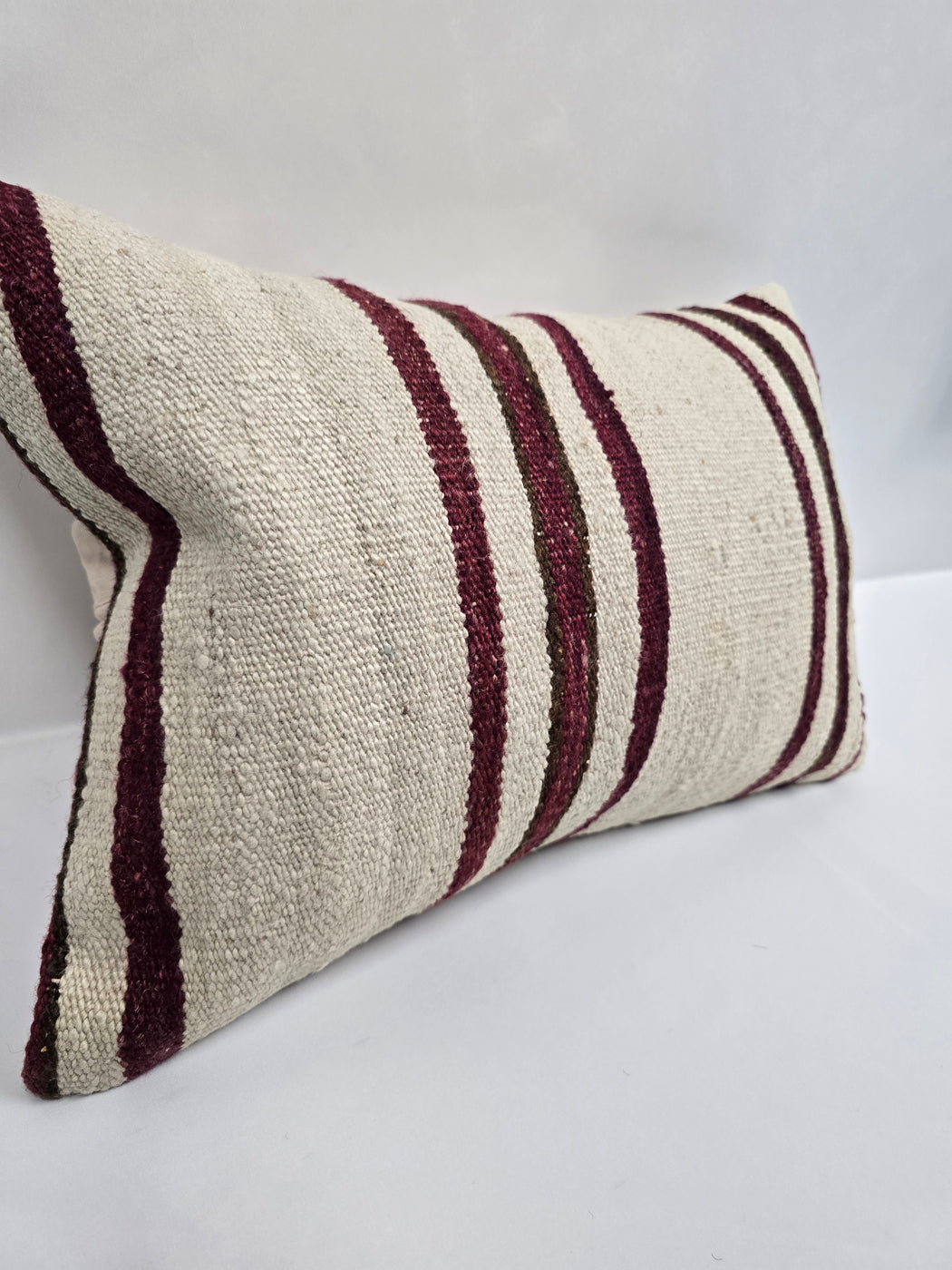 Turkish Hemp Pillow Cushion Natural Cream Black Pillow Cushion Cover 16" x 24" #9103