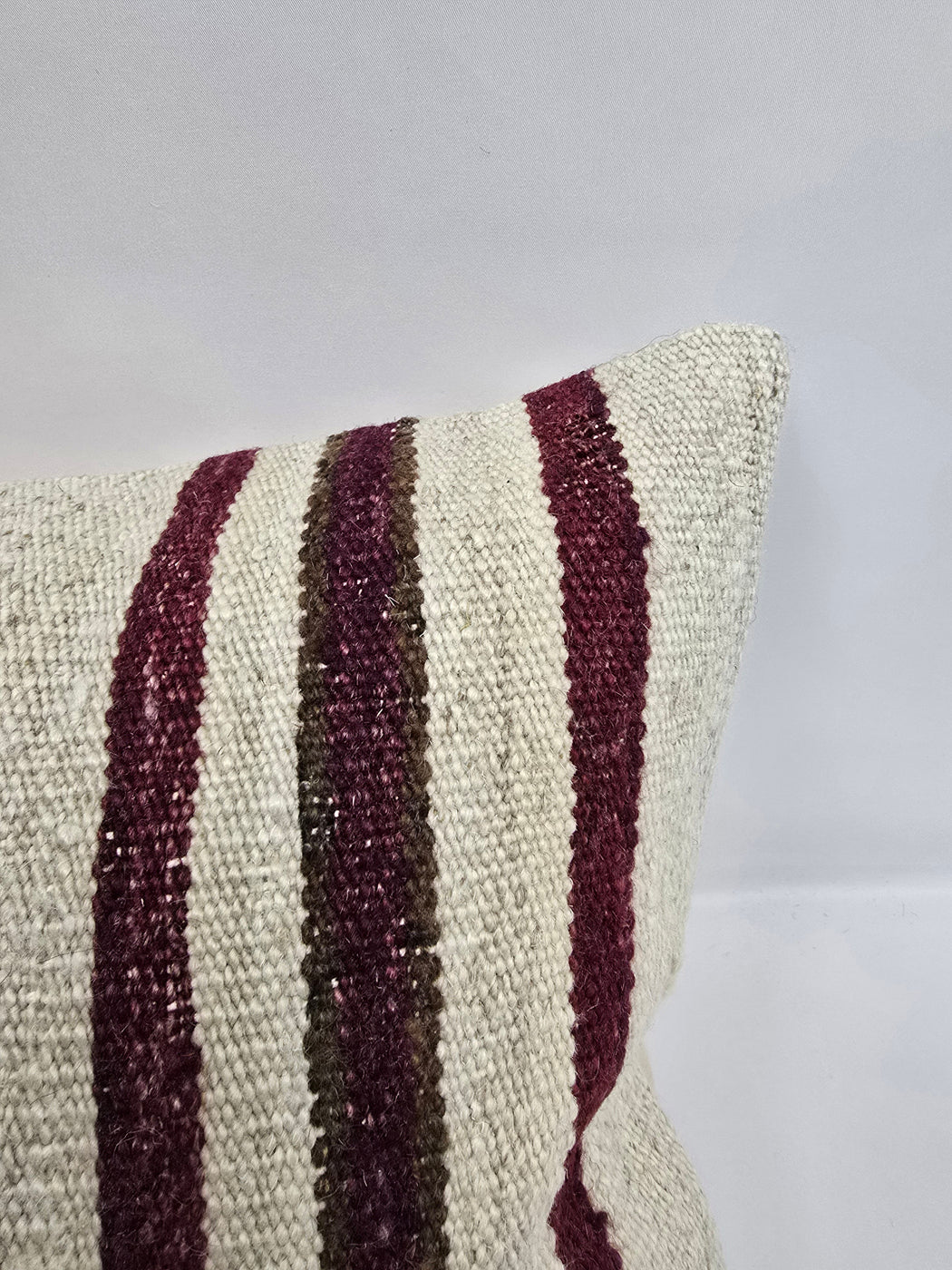 Turkish Hemp Pillow Cushion Natural Cream Black Pillow Cushion Cover 16" x 24" #9103