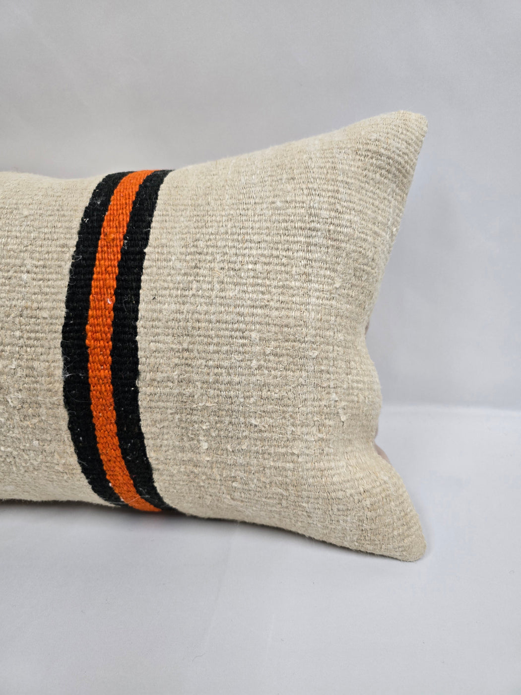 Turkish Hemp Pillow Cushion Natural Cream Black Red Orange Pillow Cushion Cover 16" x 24" #9102