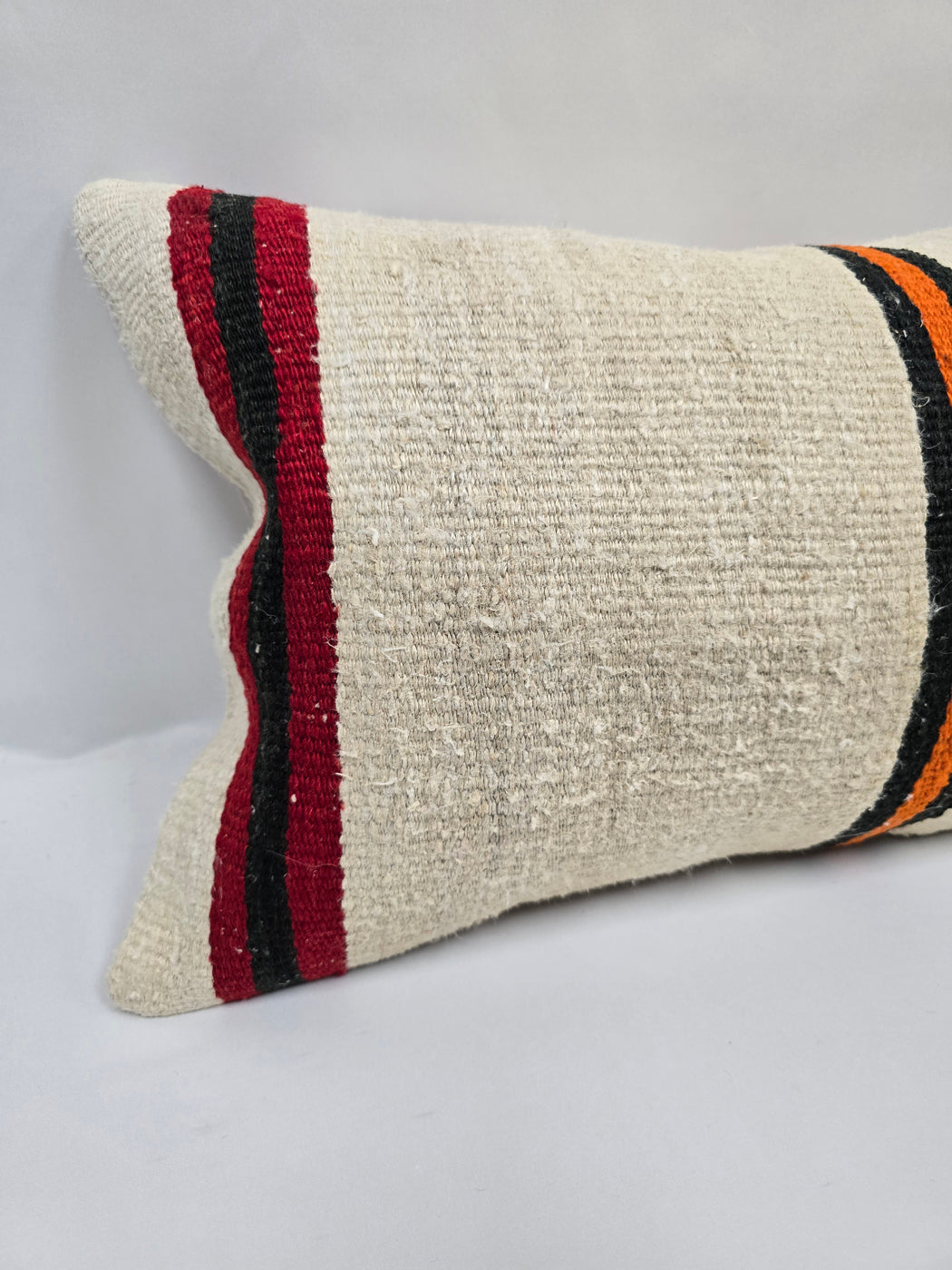 Turkish Hemp Pillow Cushion Natural Cream Black Red Orange Pillow Cushion Cover 16" x 24" #9102