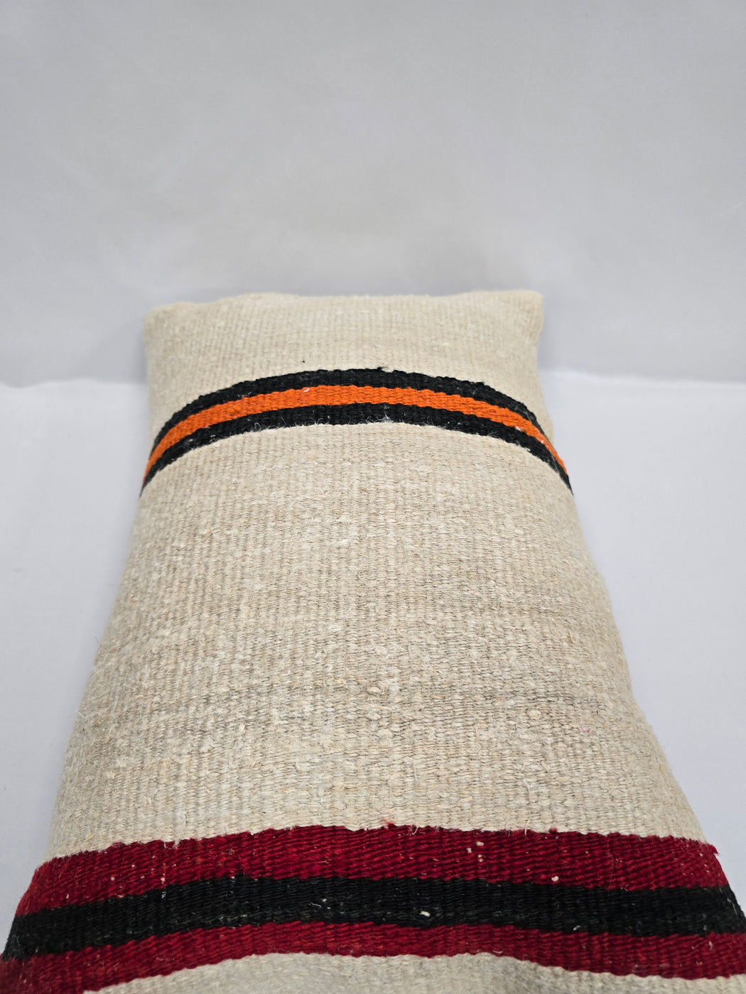 Turkish Hemp Pillow Cushion Natural Cream Black Red Orange Pillow Cushion Cover 16" x 24" #9102