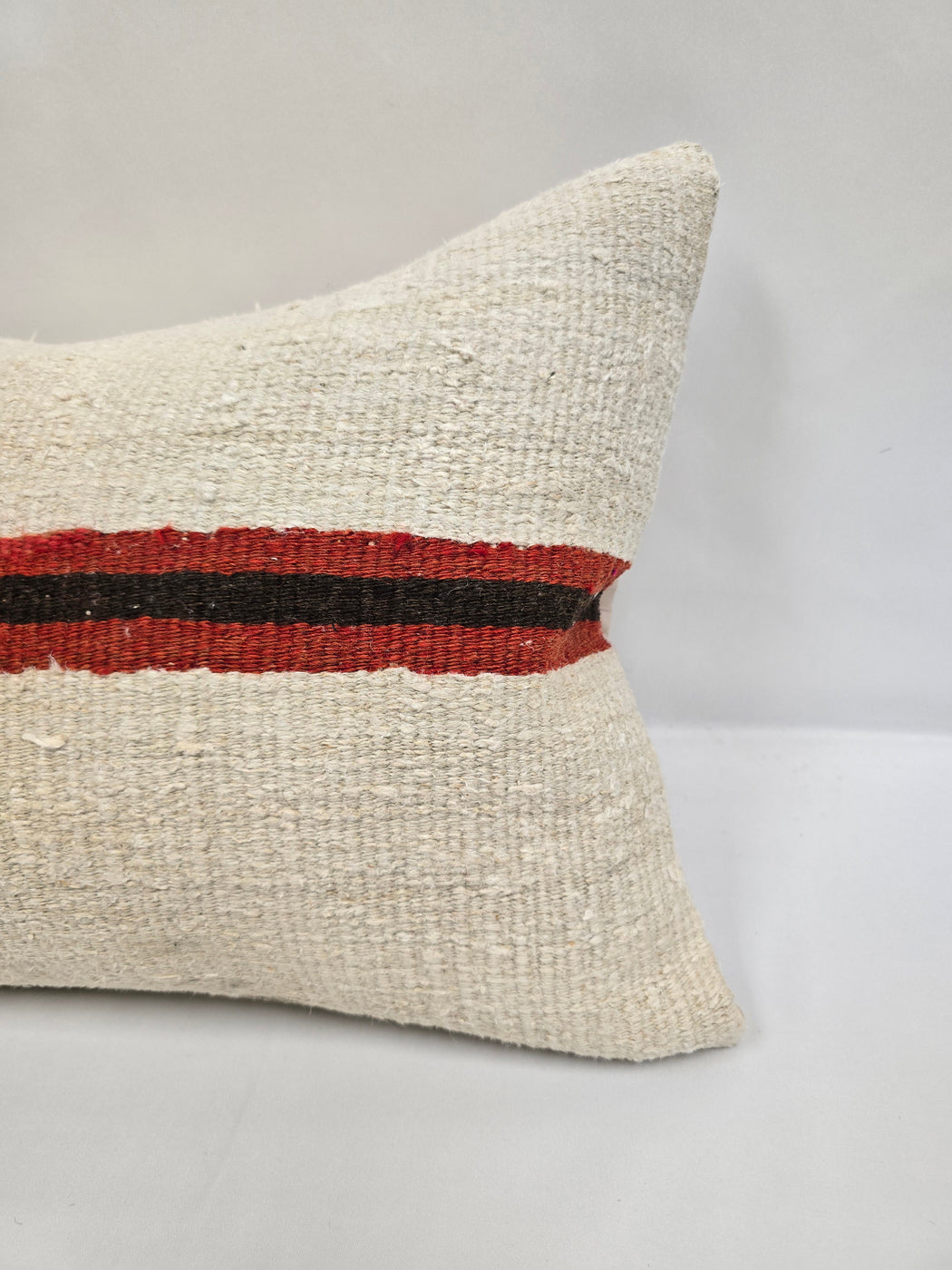 Turkish Hemp Pillow Cushion Natural Cream Black Red Pillow Cushion Cover 16" x 24" #9101