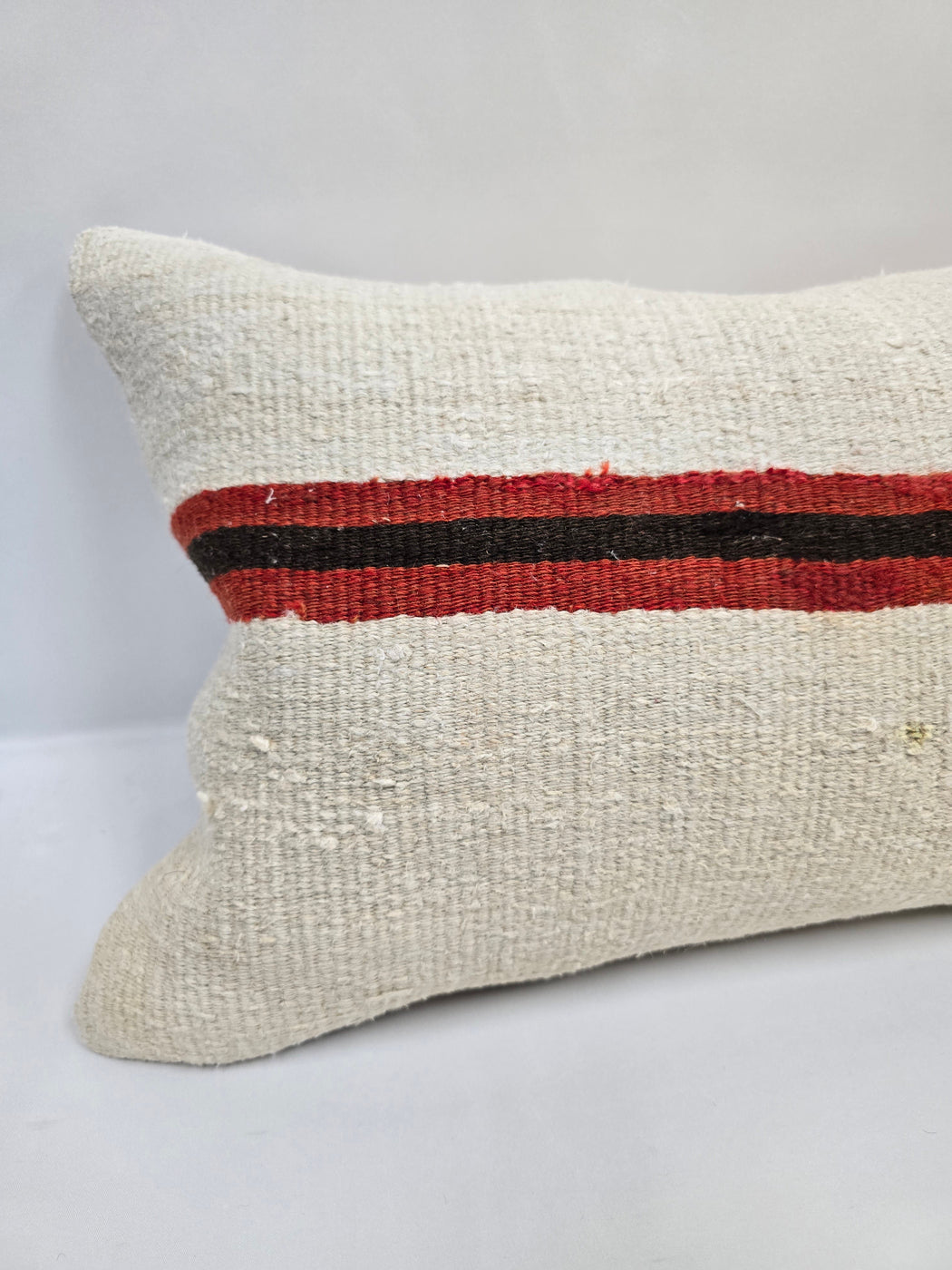 Turkish Hemp Pillow Cushion Natural Cream Black Red Pillow Cushion Cover 16" x 24" #9101