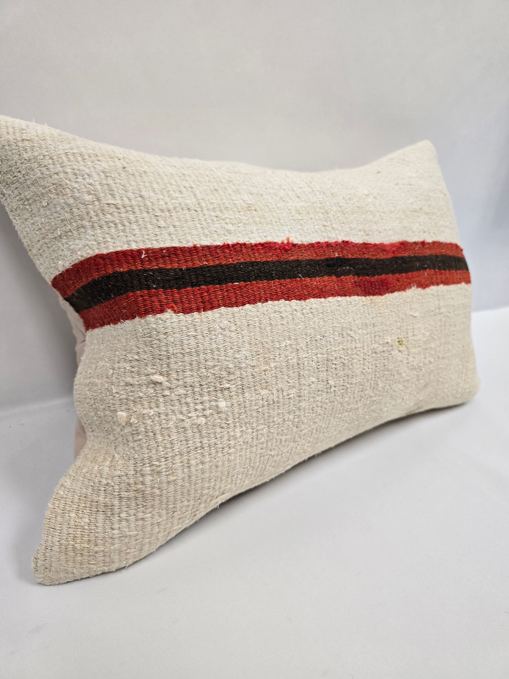 Turkish Hemp Pillow Cushion Natural Cream Black Red Pillow Cushion Cover 16" x 24" #9101