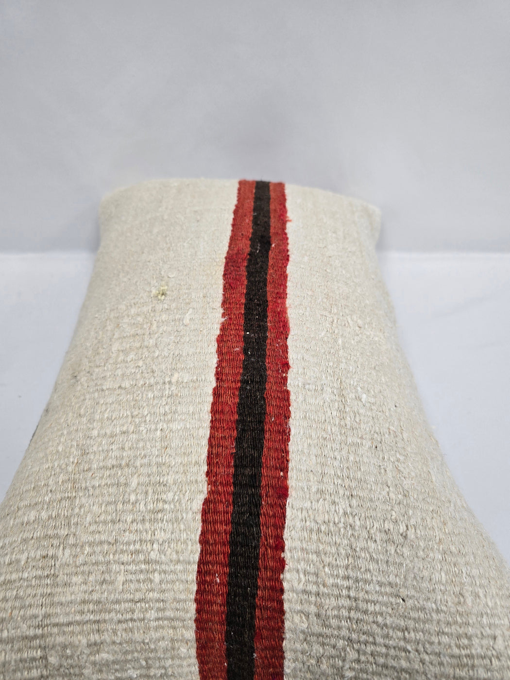 Turkish Hemp Pillow Cushion Natural Cream Black Red Pillow Cushion Cover 16" x 24" #9101