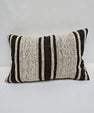 Turkish Hemp Pillow Cushion Natural Cream Black Pillow Cushion Cover 16" x 24" #9100