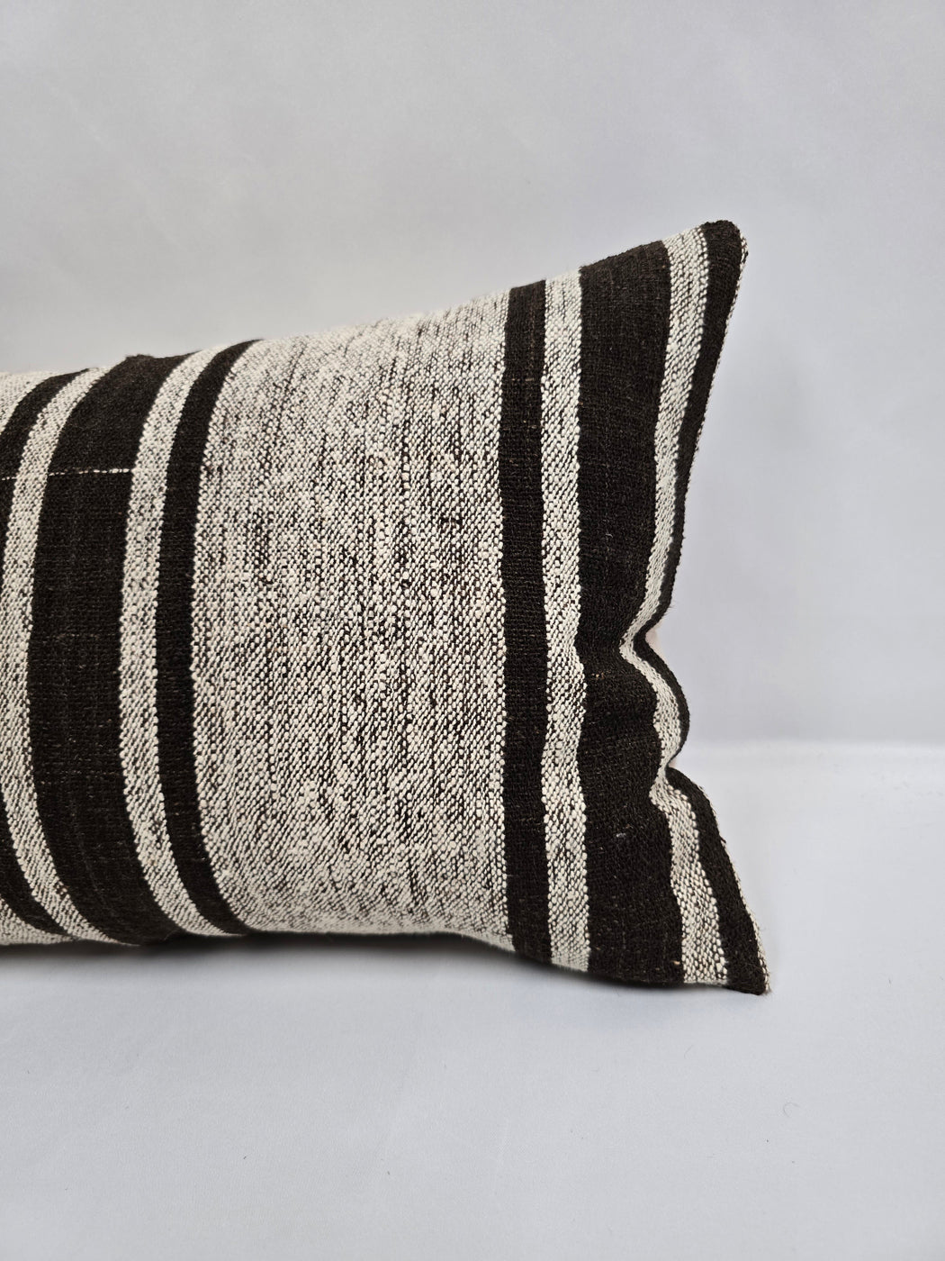 Turkish Hemp Pillow Cushion Natural Cream Black Pillow Cushion Cover 16" x 24" #9100