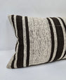 Turkish Hemp Pillow Cushion Natural Cream Black Pillow Cushion Cover 16" x 24" #9100