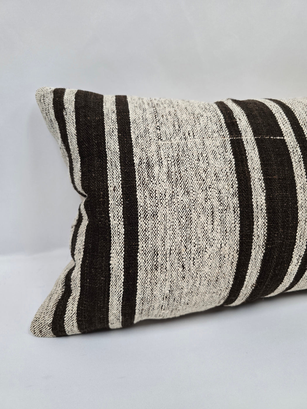 Turkish Hemp Pillow Cushion Natural Cream Black Pillow Cushion Cover 16" x 24" #9100