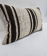 Turkish Hemp Pillow Cushion Natural Cream Black Pillow Cushion Cover 16" x 24" #9100