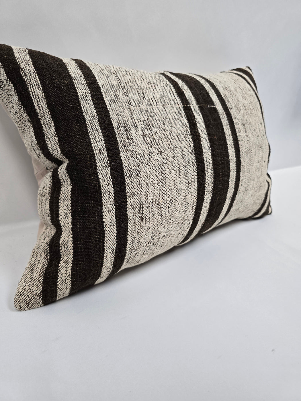 Turkish Hemp Pillow Cushion Natural Cream Black Pillow Cushion Cover 16" x 24" #9100
