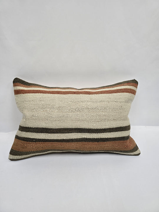 Turkish Hemp Pillow Cushion Natural Cream Brown Pillow Cushion Cover 16" x 24" #9099