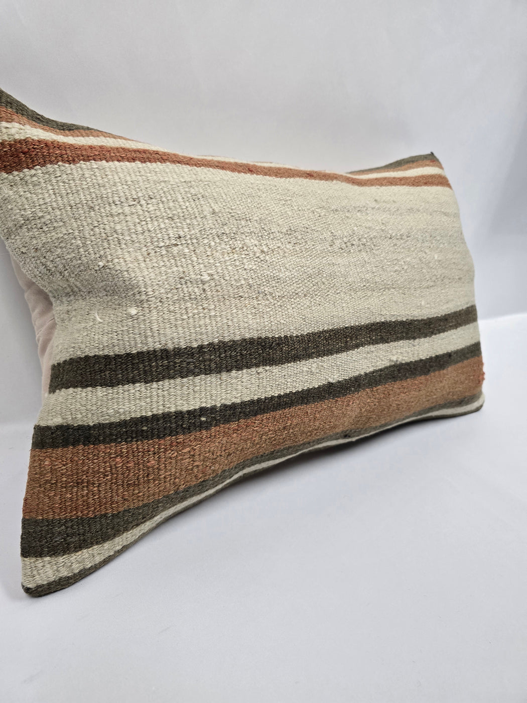 Turkish Hemp Pillow Cushion Natural Cream Brown Pillow Cushion Cover 16" x 24" #9099
