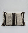 Turkish Hemp Pillow Cushion Natural Cream Black Pillow Cushion Cover 16" x 24" #9098