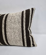 Turkish Hemp Pillow Cushion Natural Cream Black Pillow Cushion Cover 16" x 24" #9098