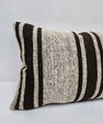 Turkish Hemp Pillow Cushion Natural Cream Black Pillow Cushion Cover 16" x 24" #9098