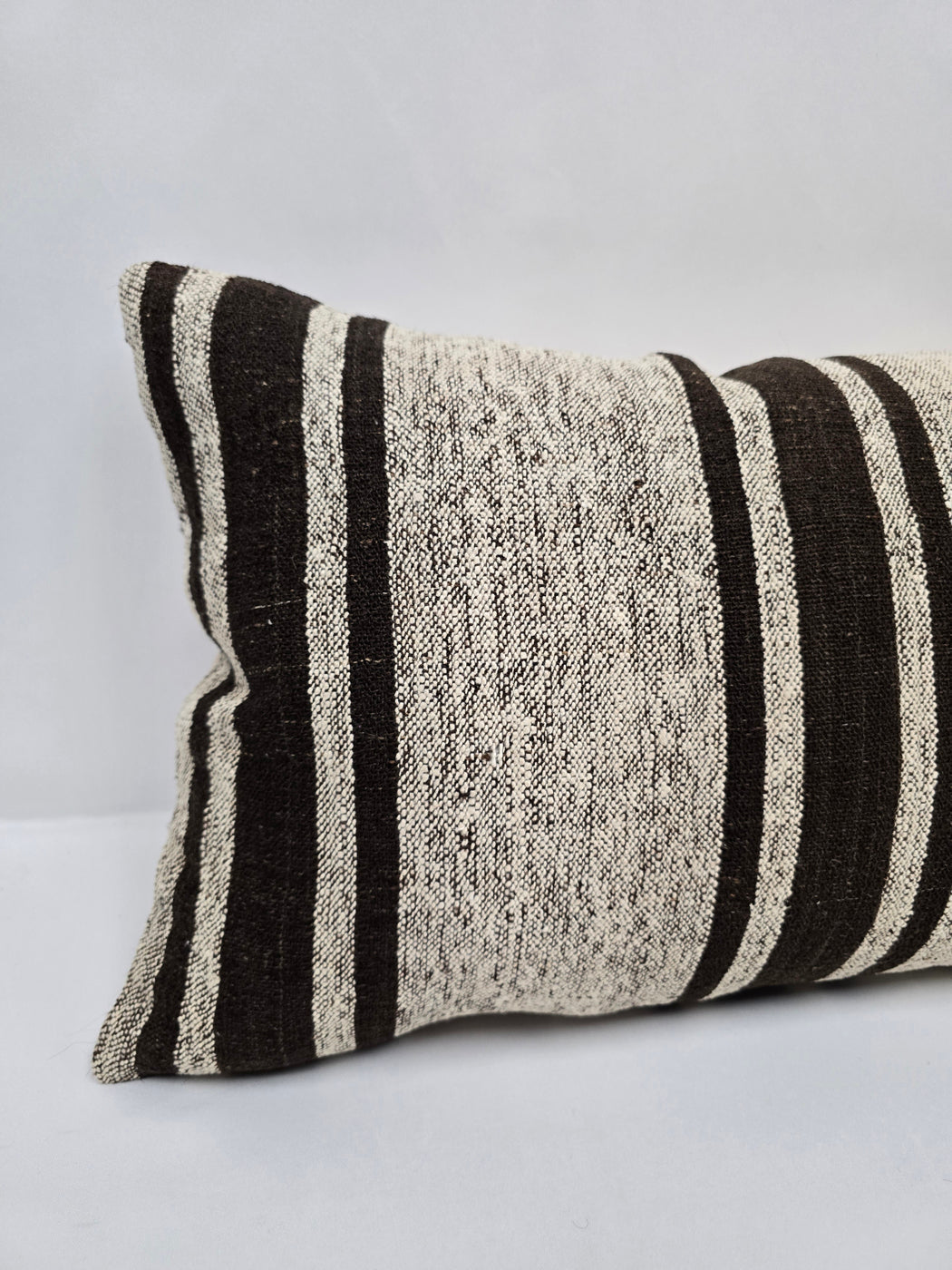 Turkish Hemp Pillow Cushion Natural Cream Black Pillow Cushion Cover 16" x 24" #9098