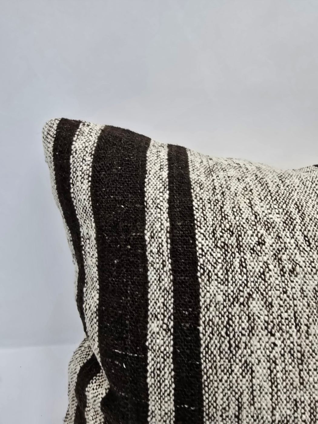 Turkish Hemp Pillow Cushion Natural Cream Black Pillow Cushion Cover 16" x 24" #9098
