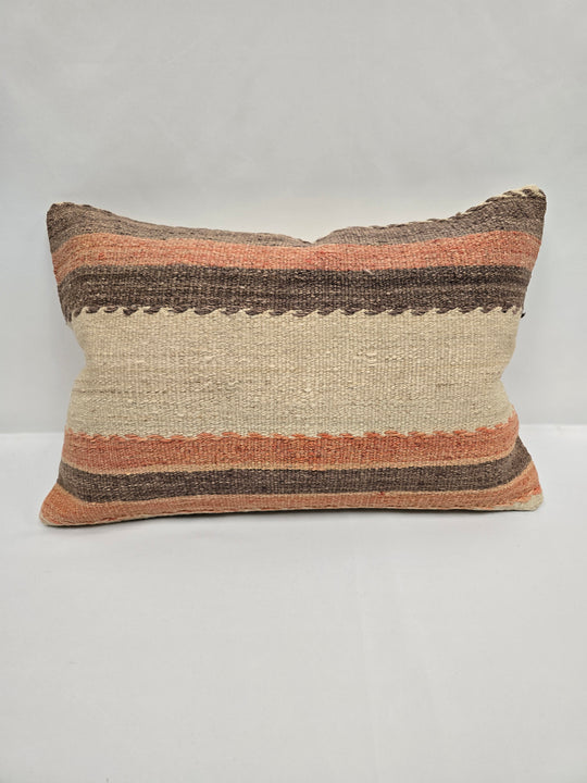 Turkish Hemp Pillow Cushion Natural Cream Brown Pillow Cushion Cover 16" x 24" #9097