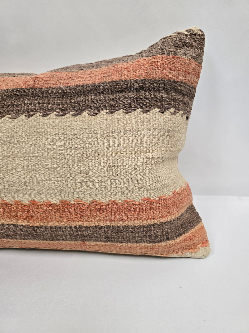 Turkish Hemp Pillow Cushion Natural Cream Brown Pillow Cushion Cover 16" x 24" #9097