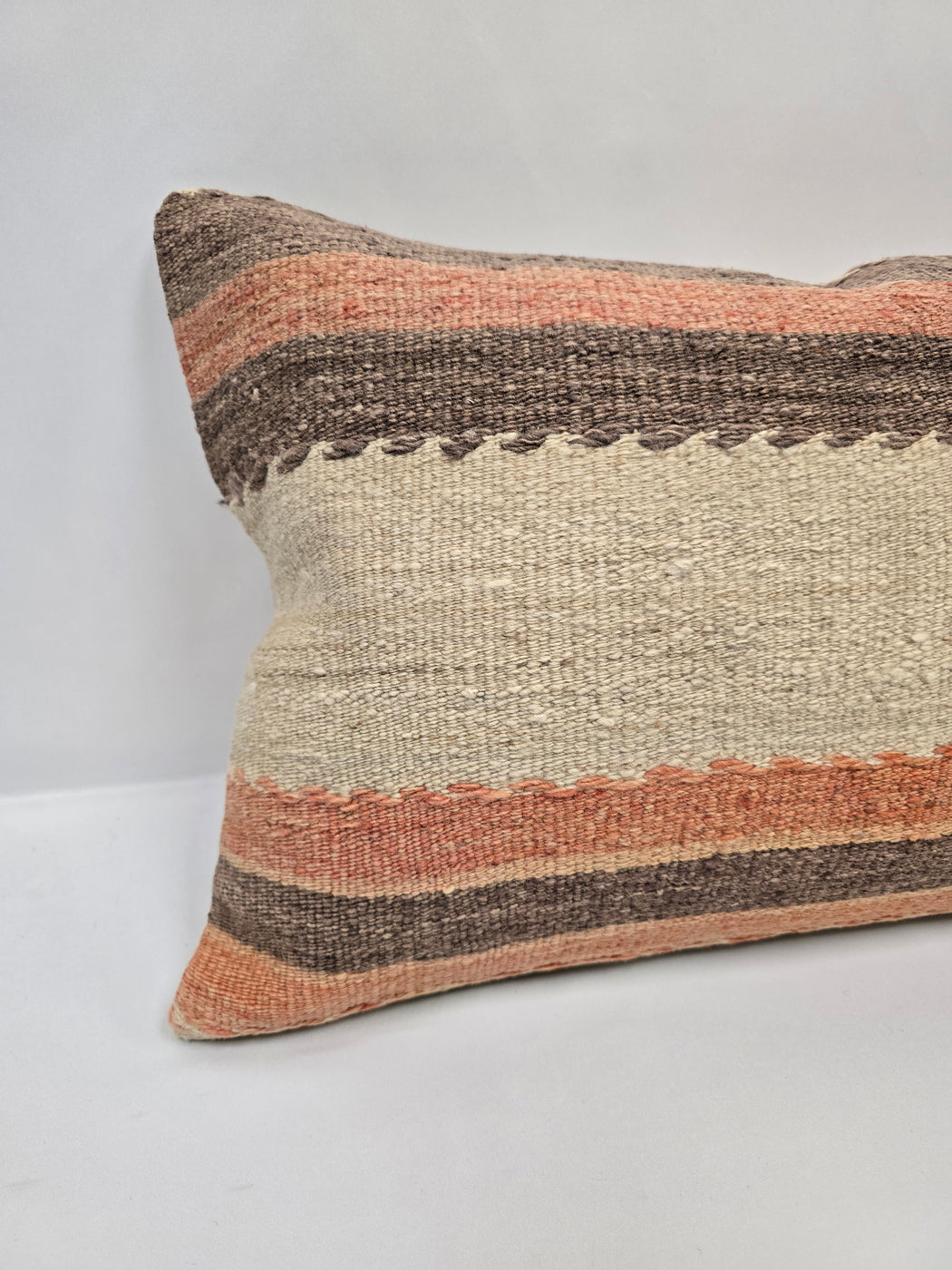 Turkish Hemp Pillow Cushion Natural Cream Brown Pillow Cushion Cover 16" x 24" #9097