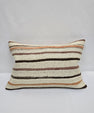 Turkish Hemp Pillow Cushion Natural Cream Brown Rose Pillow Cushion Cover 16" x 24" #9094