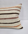 Turkish Hemp Pillow Cushion Natural Cream Brown Rose Pillow Cushion Cover 16" x 24" #9094