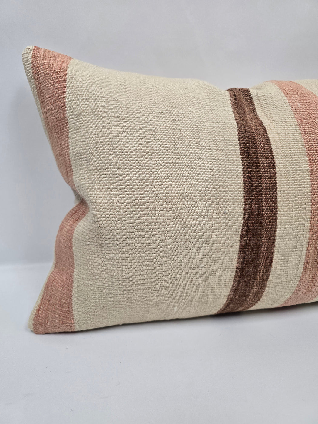 Turkish Hemp Pillow Cushion Natural Cream Brown Pillow Cushion Cover 16" x 24" #9082