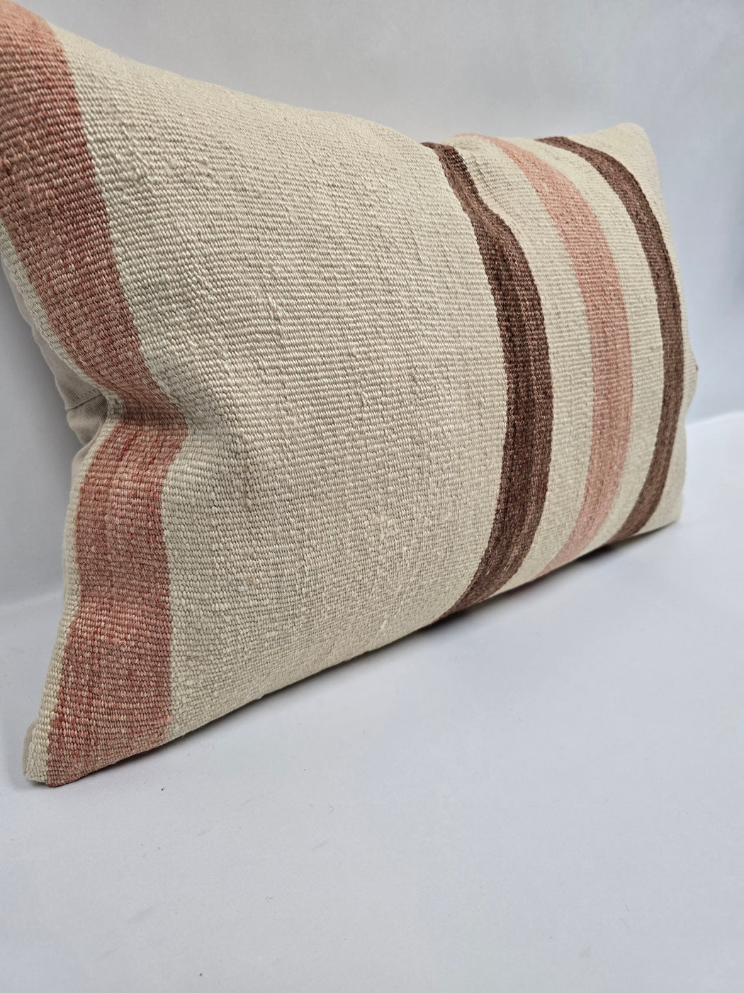 Turkish Hemp Pillow Cushion Natural Cream Brown Pillow Cushion Cover 16" x 24" #9082