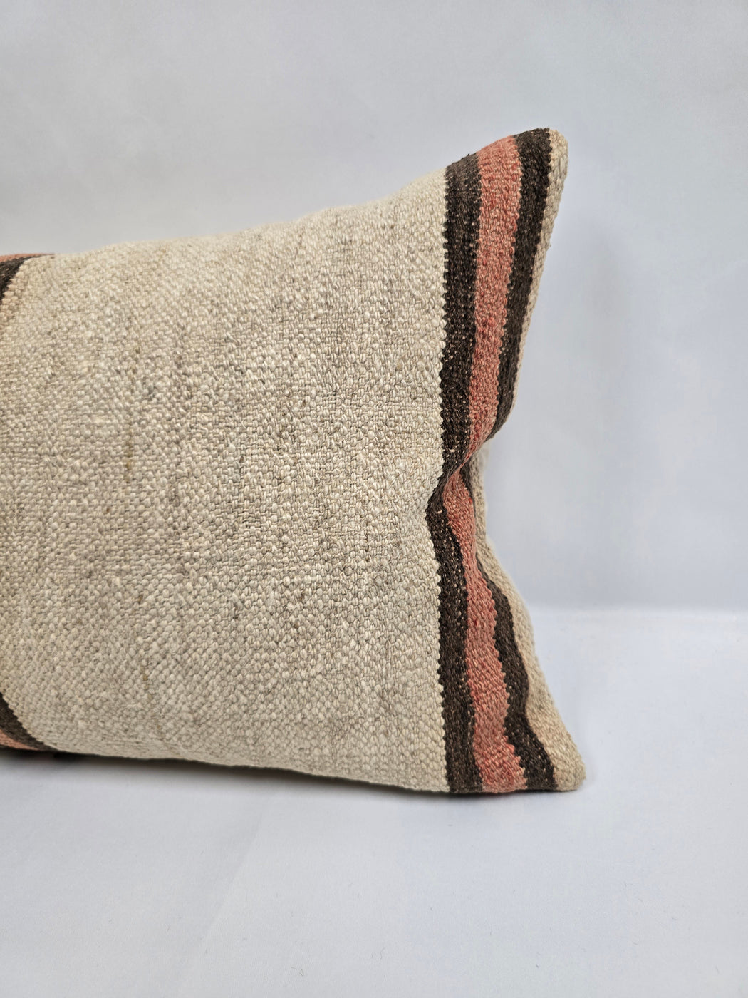 Turkish Hemp Pillow Cushion Natural Cream Brown Pink Pillow Cushion Cover 16" x 24" #9081