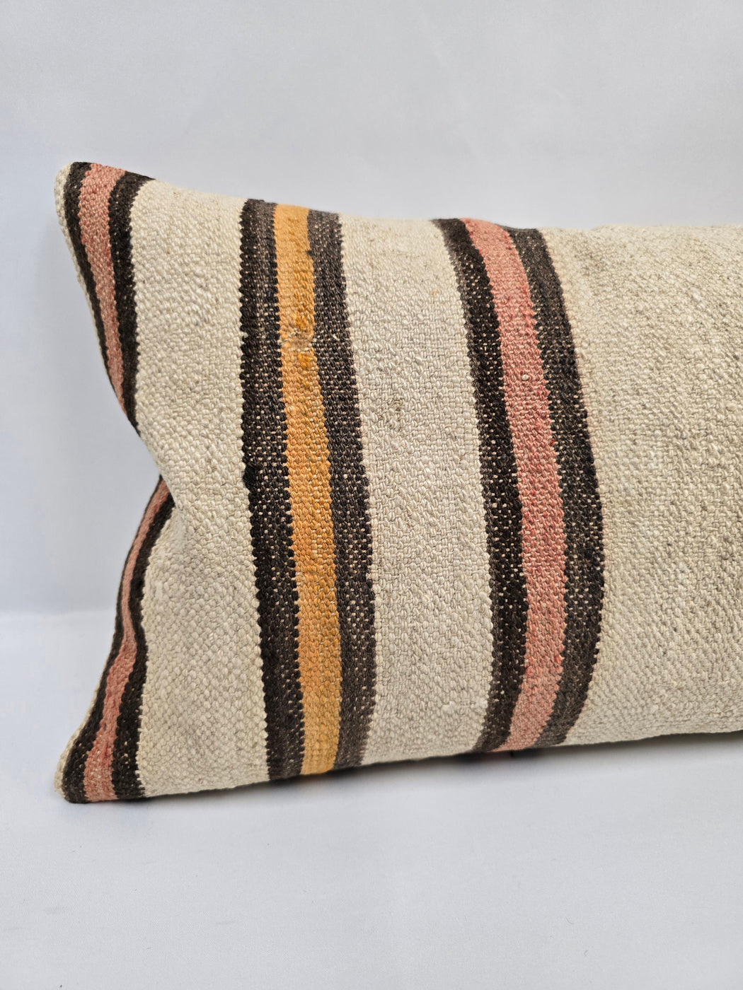Turkish Hemp Pillow Cushion Natural Cream Brown Pink Pillow Cushion Cover 16" x 24" #9081
