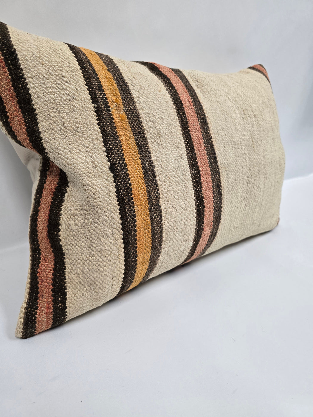 Turkish Hemp Pillow Cushion Natural Cream Brown Pink Pillow Cushion Cover 16" x 24" #9081