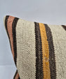 Turkish Hemp Pillow Cushion Natural Cream Brown Pink Pillow Cushion Cover 16" x 24" #9081