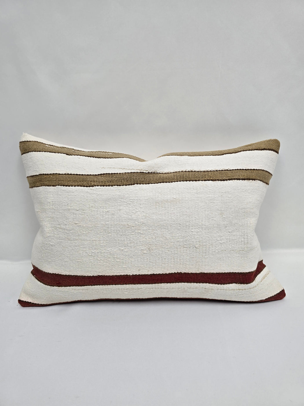 Turkish Hemp Pillow Cushion Natural Cream Red Green Pillow Cushion Cover 16" x 24" #9080