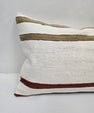 Turkish Hemp Pillow Cushion Natural Cream Red Green Pillow Cushion Cover 16" x 24" #9080