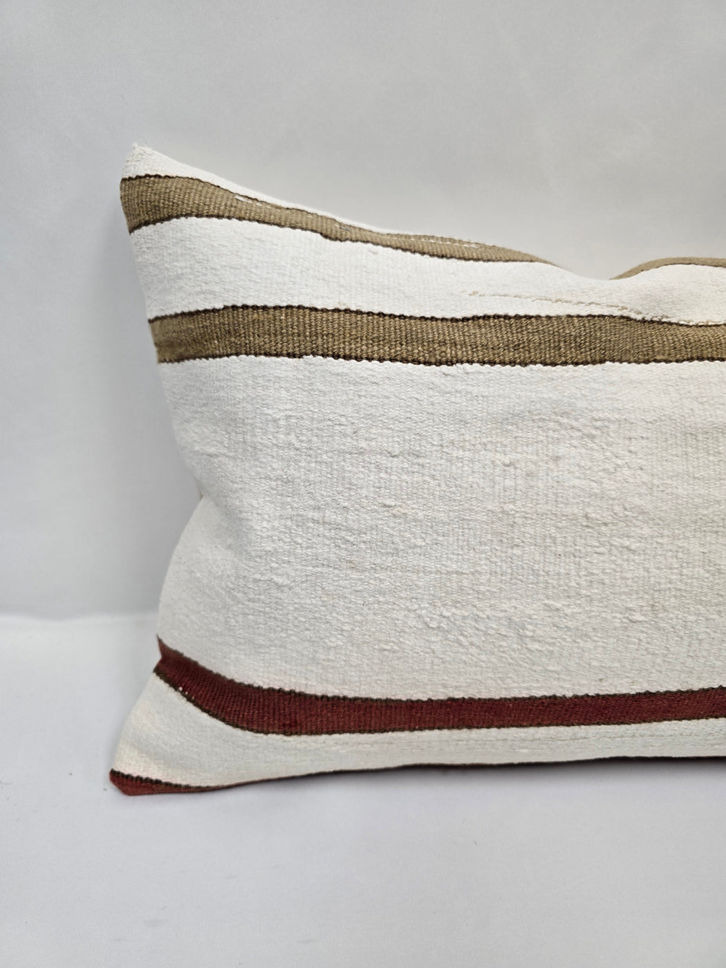 Turkish Hemp Pillow Cushion Natural Cream Red Green Pillow Cushion Cover 16" x 24" #9080